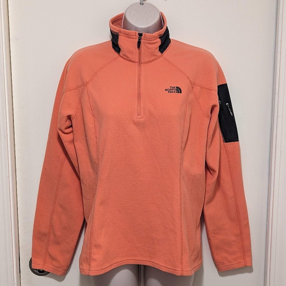 Women's The North Face Orange Fleece Half Zip Pullover Size Small